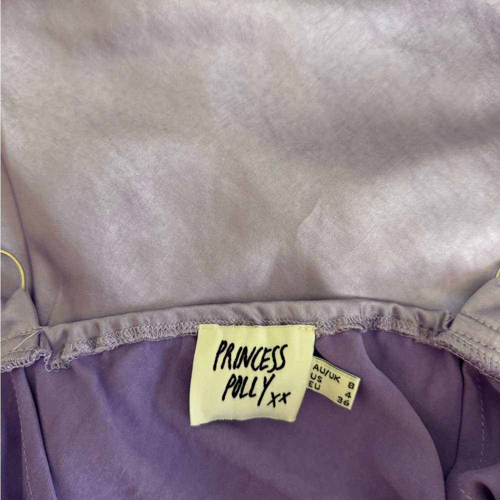 Princess Polly Lilac Satin Slip Dress - Size 4 - Picture 3 of 4